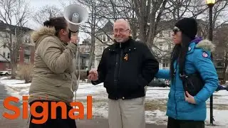 Daniel Paul celebrates the removal of the Cornwallis statue