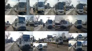 Tramvaie și autobuze în stația Piața Presei/Trams and buses at Piața Presei. 20 march 2022