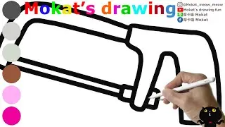 How to draw Hacksaw easy step by step for kids
