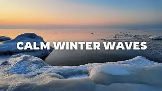 Winter Ocean Waves at Golden Hour | Peaceful Nature Sounds