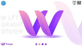 Lettermark Gradient Logo Design | W Letter Logo Design PixelLab Bezier Tool Tutorial | AtoZ official