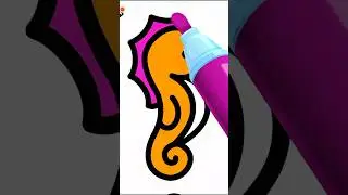 How to draw and color a seahorse #drawing #coloring #seahorse