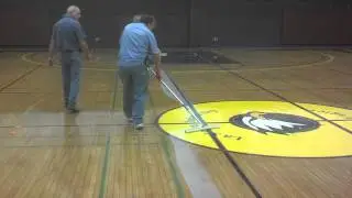 Gym Floor Refinishing -- DOUBLE Dragging a T-Bar