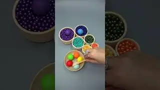 Colorful Beads💚🤩🔺 Colored Wooden Balls. Wooden Cups. Color Sorting #woodenballs #colorsorting