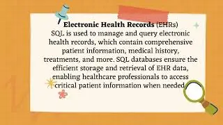 SQL in Healthcare. Importance of SQL in Heathcare.