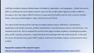 Gosreports Diagnosis： Cold Pipe Insulation Systems Market Research Report 2017