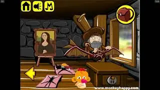 Game Giải Cứu Ch&uacute; Khỉ Buồn 371__Bức Vẽ Monalisa__Monkey Go Happy Stage 371