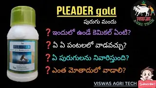 PLEADER GOLD telugu | Diafenthiuron 47.8% SC | MAC | Insecticide telugu | cotton
