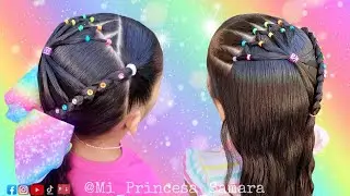 DOS IDEAS DE PEINADOS PARA NIÑAS 🌈 HAIRSTYLE FOR GIRLS
