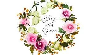 #32 | Positive Affirmation | Watercolor Painting 🎨 | Flower Wreath