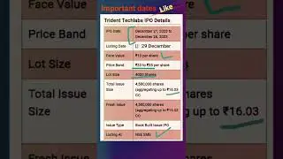 Trident techlabs SME IPO review latest GMP news 🤑🤑 #stockmarket