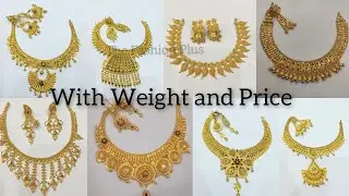 Latest 22k Gold Necklace Set 2021 with Weight and Price #thefashionplus