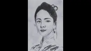 N703 每日水墨人物素描 美女 Daily Water-ink Portrait Sketch Beautiful Girl 수묵 인물 스케치 水墨画の人物スケッチ