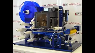 LabelMill Semi-Automatic Table-Top Pre-Printed or Print & Apply Label Applicator System for Rounds