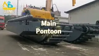 XE310DA 30tons Amphibious Excavator Undercarriage Pontoon with Side pontoon and Spuds
