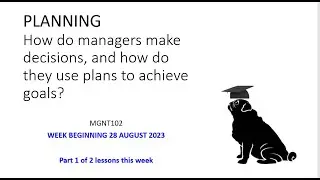 The foundations of planning lie in decision making