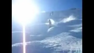 Moguls skiing: Anja Bolbjerg training her front flip in the Moguls on the Glacier in Tignes Dec 2004