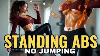 5 Min Intense Standing Abs Workout  No Equipment  Slim Waist Fast