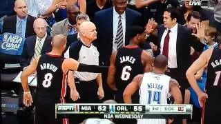 Joe Crawford Falls Over in Magic vs Heat Game...FUNNY!