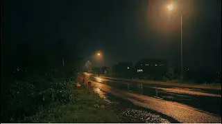 Quiet Highway at Midnight &ndash; Light Rain Atmosphere