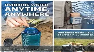 Aquatabs 49mg Water Purification Tablets (100 Pack). Water Filtration System for Hiking, Backpackin