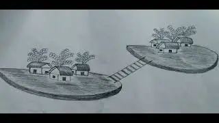 How to draw a village over village connected by stairs.!!!!!?????