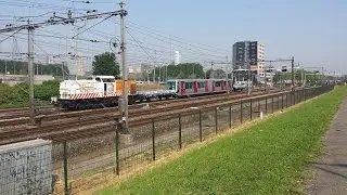 RET Metro MG2/1-rijtuig 5308 op transport naar Rem. Waalhaven nabij het Varkenoordse Viaduct