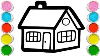 How to draw a cute House 🏡 drawing for kids and toddlers/ Kids drawing easy