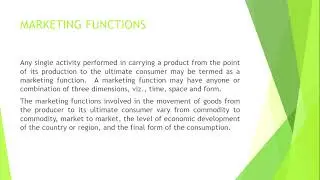 Market Function