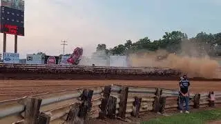 HUGE CRASH AT WILLIAMS GROVE IN USAC SILVER CROWN