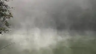 Carp Fishing in France. A misty vortex on Carpquarry Carp lake