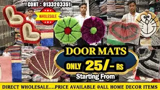 Hyderabad wholesale market Doormats @28/-rs., Bedsheets, curtains, sofacovers available @ low price