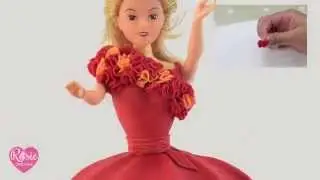 How to make a FONDANT RUFFLE PRINCESS DOLL CAKE