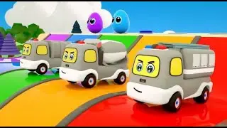 Mini Truck Land + Wheel on the Cars Song | Learn Color with Giant Eggs | Baby Nursery Rhymes