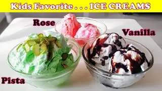 3 Flavoured Ice Creams | 3 Different Ice Creams from 1 Base |आईसक्रीम रेसिपी | MOM's Kitchen Recipes