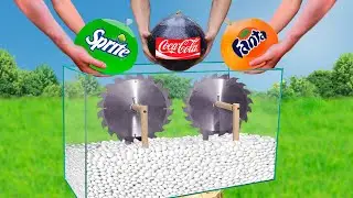 Experiment: Giant Coca Cola Balloon VS Mentos VS Giant Sprite & Fanta Balloons