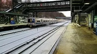 Metro North M3's stop in snow