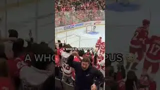 Guy throws a whole octopus on Detroit NHL game! 😂😂 #shorts #hockey #octopus #viralshort #nfl