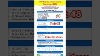 ITBP Assistant Commandant Recruitment 2025 #itbp #shorts