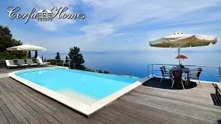 Exceptional 3 bedroom villa with superb breathtaking view to the Ionian sea, south Corfu