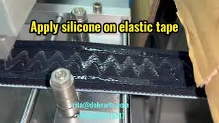 2 nozzle working at same time,apply silicone on elastic band,lace webbing tapes textile for non slip