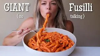 Giant Fusilli Alla Vodka MUKBANG | No Talking (Talking Removed)