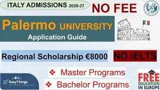 Palermo University Italy, Admissions 2026, Master & Bachelor| Application Process, No IELTS, No Fee