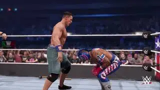 John Cena vs Kane vs Rey Mysterio | US Title Triple Threat | Backlash | WWE Universe Mode