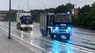 [Deichbruch Großübung in Bremerhaven] THW, DLRG, Feuerwehr und Rettungsdienst auf Einsatzfahrt