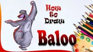 How to draw Baloo Bear | The Jungle Book drawing | Easy drawing step by step