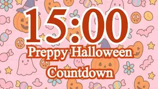🎃 15-Minute Preppy Halloween Timer &ndash; Cute Pastel Pumpkin & Ghost Countdown 🎃