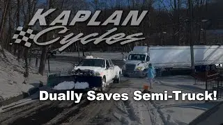 DUALLY SAVES STUCK 18 WHEELER!!
