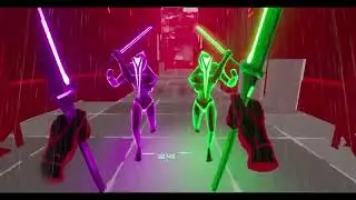 My new favorite VR rhythm shooter/fighter [Cybrid] level Savage normal mode