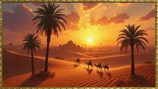 Desert Oasis Sunset &ndash; 4K Moroccan Art Screensaver | Vintage Oil Painting | The Art Corner